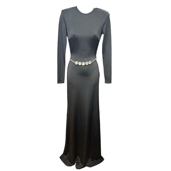 THE NEW ARRIVALS BY ILKYAZ OZEL Emmanuelle Jersey Dress in Black NWT Size Fr 34/ - Picture 6 of 10